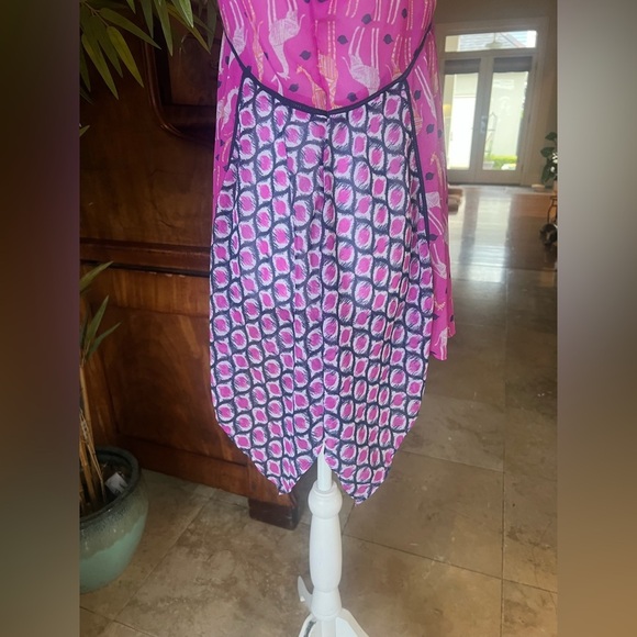 ND Weekend ladies, short sleeve floaty, scarf style top Small giraffe print pink - Picture 10 of 14